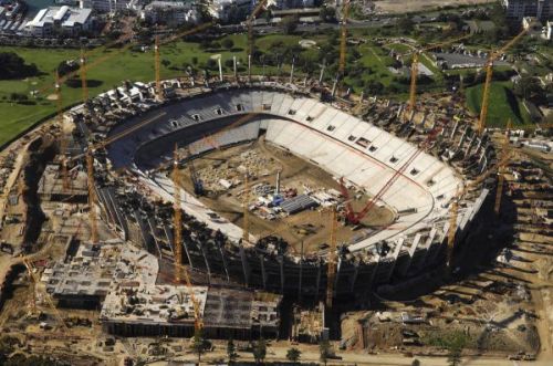 Millions are spent on building stadiums for 2010 World Cup, while budgets for research is being cut.